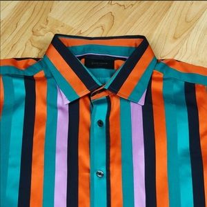 DUCHAMP London Mens Long Sleeve Striped Shirt 18.5